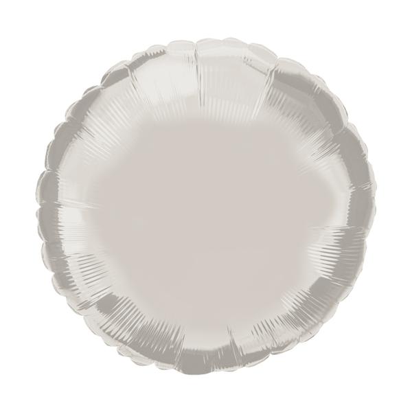 BALAO METALIZADO 18" REDONDO BRANCO AREIA UN CELEBRATOON