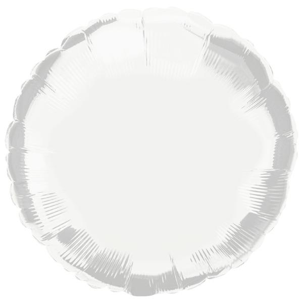 BALAO METALIZADO 18" REDONDO BRANCO UN CELEBRATOON
