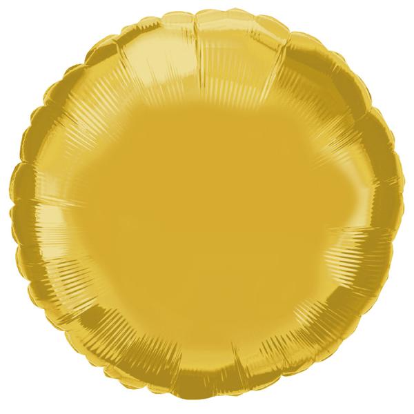 BALAO METALIZADO 18" REDONDO OURO UN CELEBRATOON