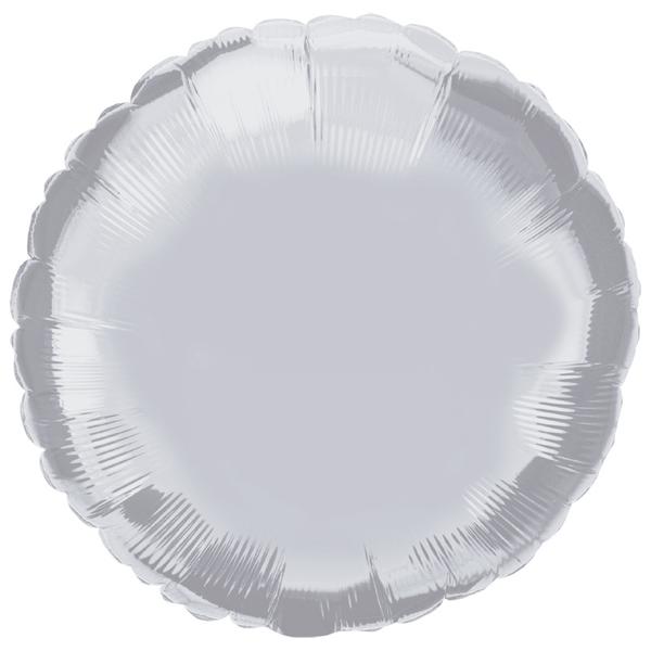 BALAO METALIZADO 18" REDONDO PRATA UN CELEBRATOON