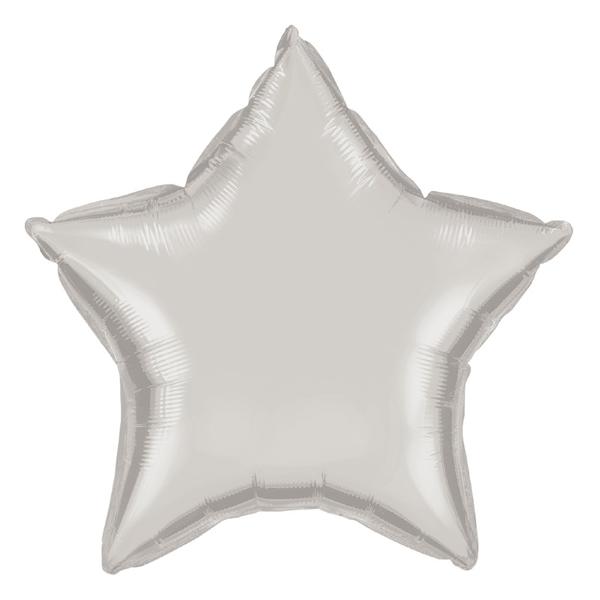 BALAO METALIZADO 19" ESTRELA BRANCO AREIA UN CELEBRATOON
