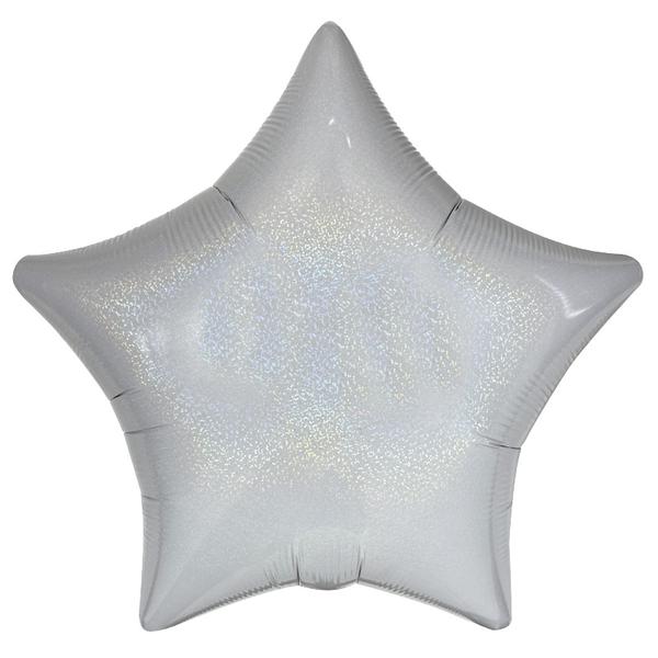 BALAO METALIZADO 19" ESTRELA HOLOGRAFICA BRANCA UN CELEBRATOON