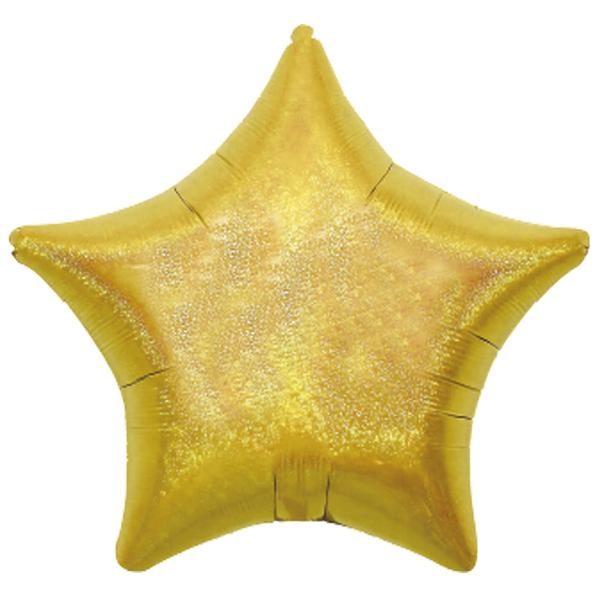 BALAO METALIZADO 19" ESTRELA HOLOGRAFICA OURO UN CELEBRATOON