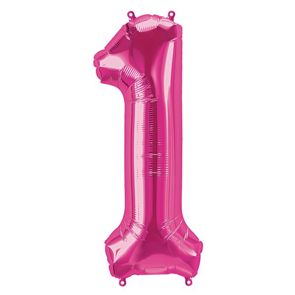 BALAO METALIZADO 28" Nº1 PINK UN CELEBRATOON