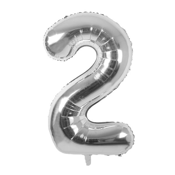 BALAO METALIZADO 28" Nº2 PRATA UN CELEBRATOON