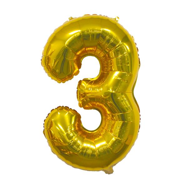 BALAO METALIZADO 28" Nº3 OURO UN CELEBRATOON