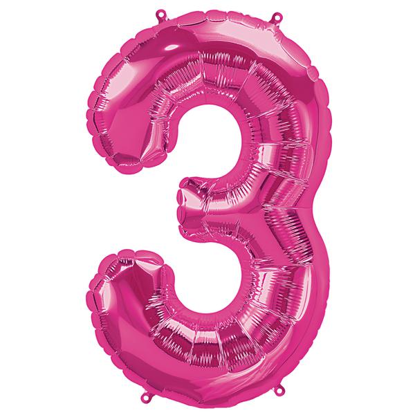 BALAO METALIZADO 28" Nº3 PINK UN CELEBRATOON