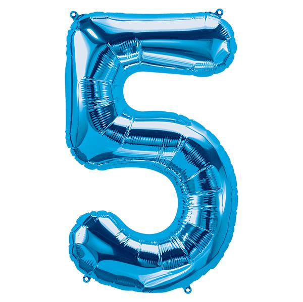 BALAO METALIZADO 28" Nº5 AZUL ROYAL UN CELEBRATOON