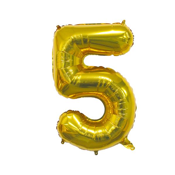 BALAO METALIZADO 28" Nº5 OURO UN CELEBRATOON