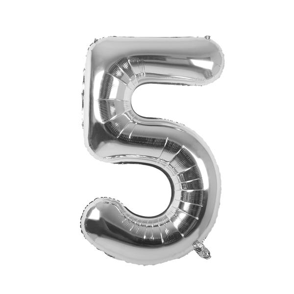 BALAO METALIZADO 28" Nº5 PRATA UN CELEBRATOON