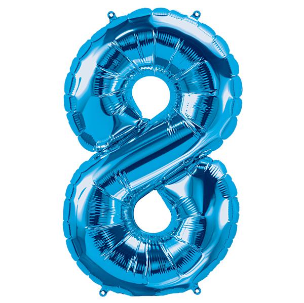 BALAO METALIZADO 28" Nº8 AZUL ROYAL UN CELEBRATOON