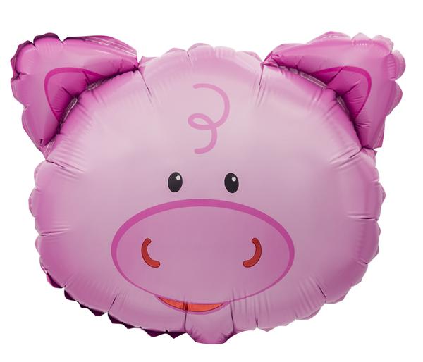 BALAO METALIZADO 33" CABECA DE PORCO UN CELEBRATOON
