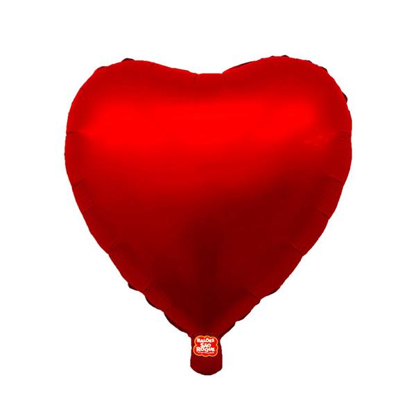 BALAO METALIZADO 45CM CORACAO VERMELHO FOSCO UN SAO ROQUE
