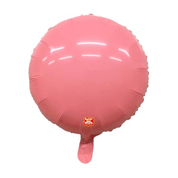 BALAO METALIZADO 45CM REDONDO ROSA CANDY UN SAO ROQUE