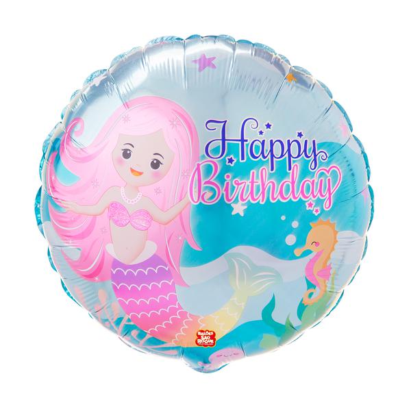 BALAO METALIZADO 45CM REDONDO SEREIA UN SAO ROQUE