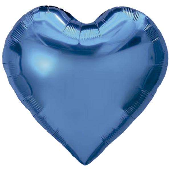 BALAO METALIZADO 5" CORACAO AZUL ROYAL 3UN CELEBRATOON
