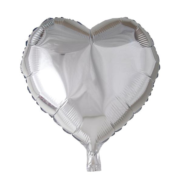 BALAO METALIZADO 5" CORACAO PRATEADO 06UN SILVER