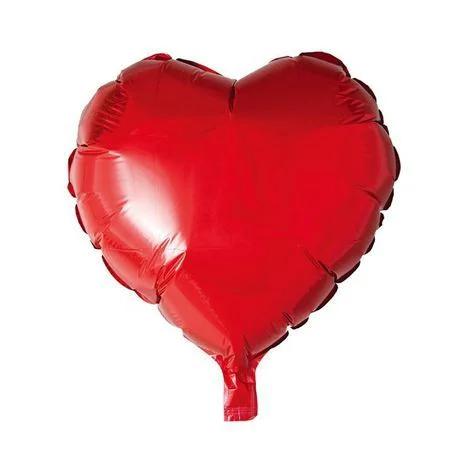 BALAO METALIZADO 5" CORACAO VERMELHO 06UN SILVER