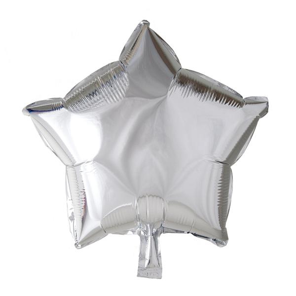 BALAO METALIZADO 5" ESTRELA PRATA 06UN SILVER