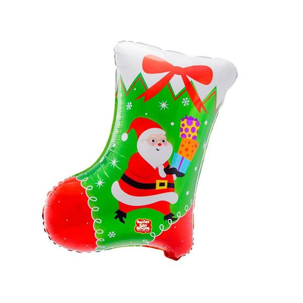 BALAO METALIZADO 62CM 3D MEIA NATAL SAO ROQUE