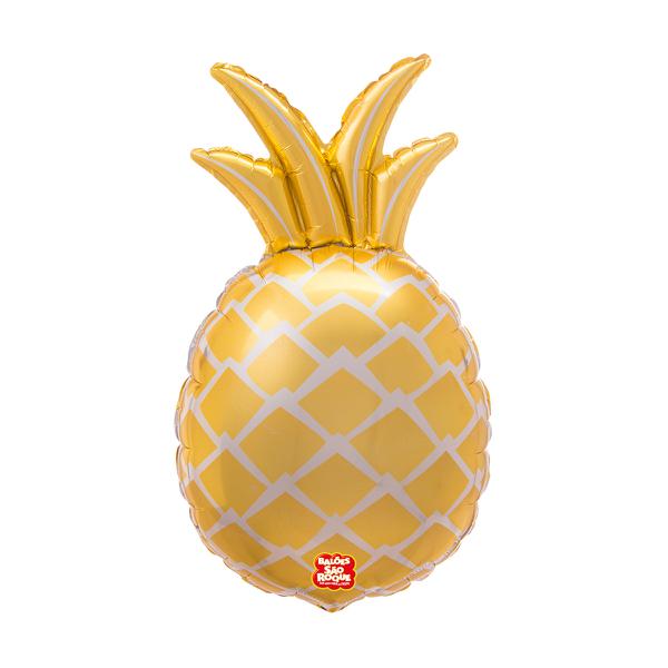 BALAO METALIZADO 74CM  ABACAXI  AMARELO 29" SAO ROQUE