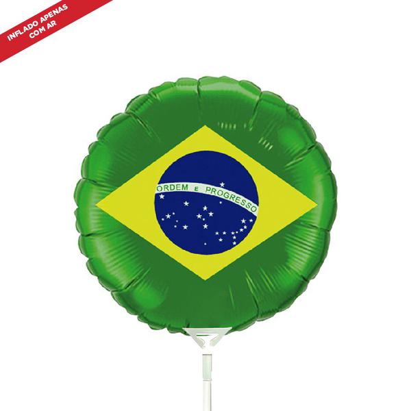 BALAO METALIZADO 9" BANDEIRA DO BRASIL UN MEGATOON