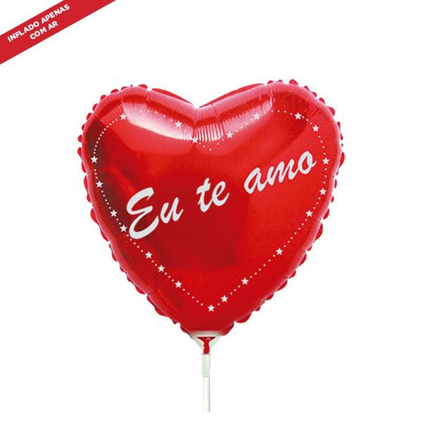 BALAO METALIZADO 9" CORACAO VERMELHO EU TE AMO UN MEGATOON