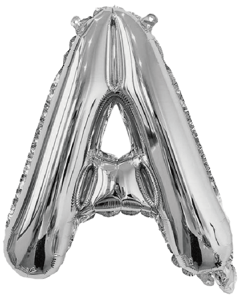 BALAO METALIZADO LETRA A PRATA 16" UN SILVER