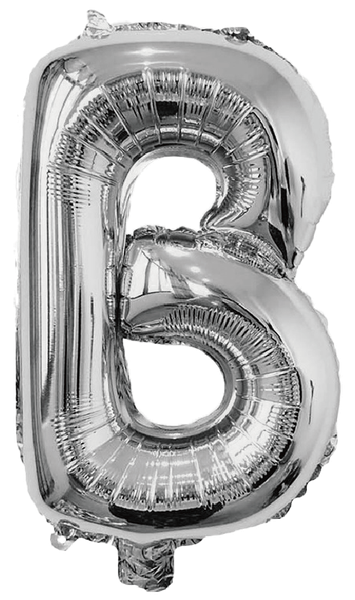 BALAO METALIZADO LETRA B PRATA 16" UN SILVER