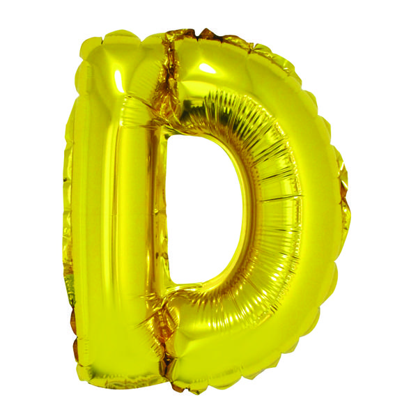 BALAO METALIZADO LETRA D DOURADO 16" UN SILVER