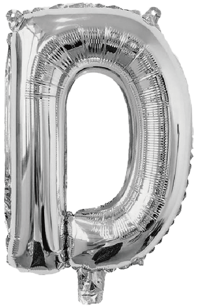 BALAO METALIZADO LETRA D PRATA 16" UN SILVER