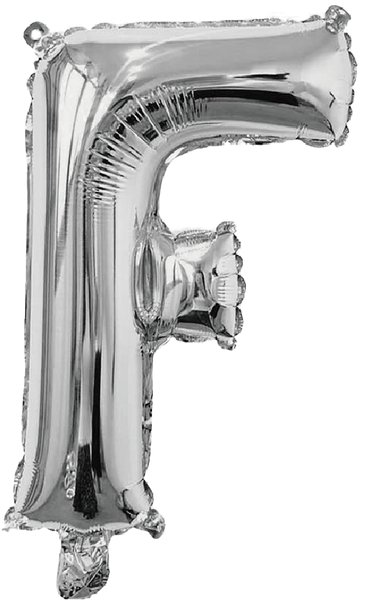 BALAO METALIZADO LETRA F PRATA 16" UN SILVER