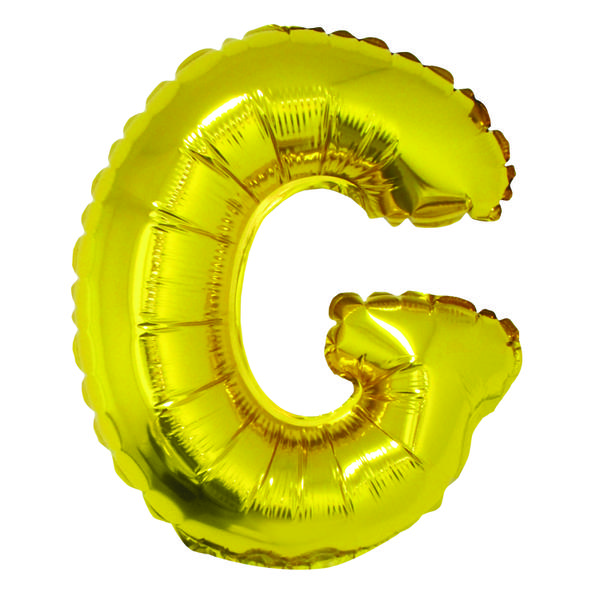 BALAO METALIZADO LETRA G DOURADO 16" UN SILVER