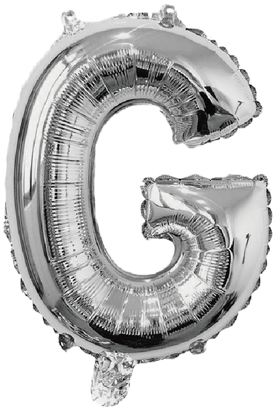 BALAO METALIZADO LETRA G PRATA 16" UN SILVER