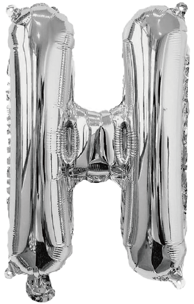 BALAO METALIZADO LETRA H PRATA 16" UN SILVER