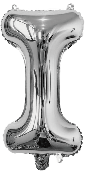 BALAO METALIZADO LETRA I PRATA 16" UN SILVER