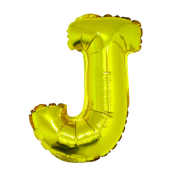 BALAO METALIZADO LETRA J DOURADO 16" UN SILVER