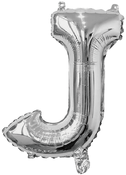 BALAO METALIZADO LETRA J PRATA 16" UN SILVER