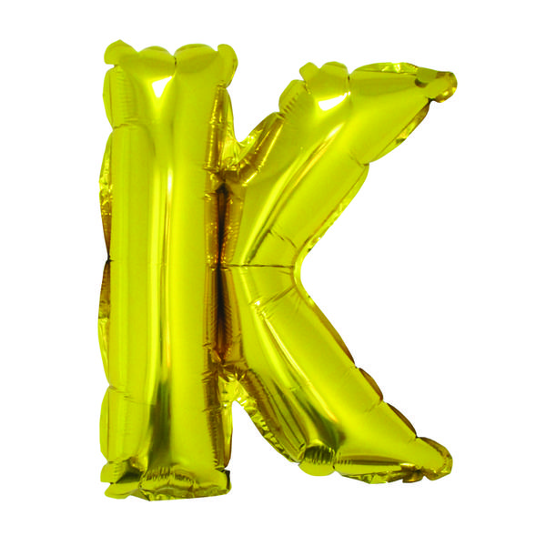 BALAO METALIZADO LETRA K DOURADO 16" UN SILVER