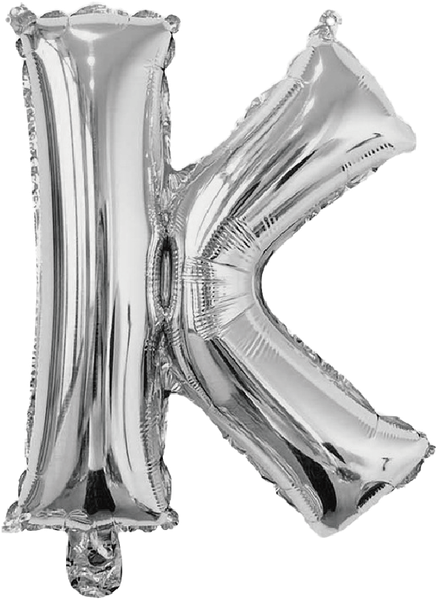 BALAO METALIZADO LETRA K PRATA 16" UN SILVER