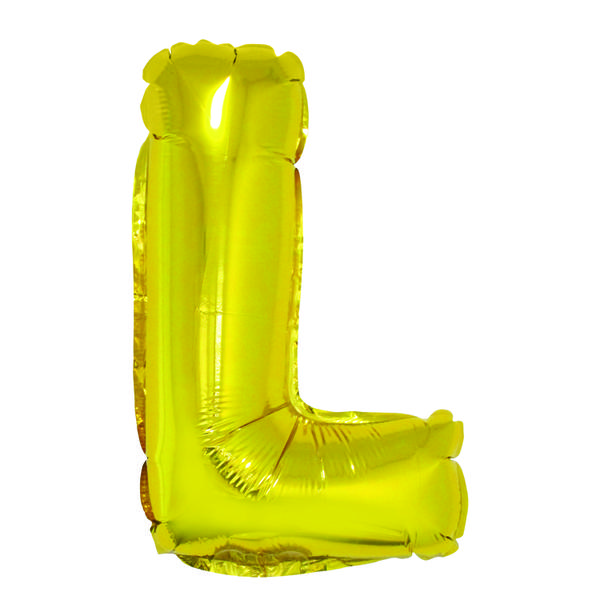 BALAO METALIZADO LETRA L DOURADO 16" UN SILVER