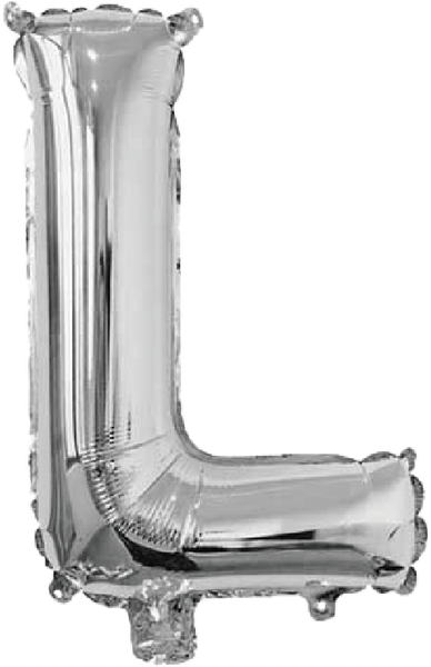 BALAO METALIZADO LETRA L PRATA 16" UN SILVER