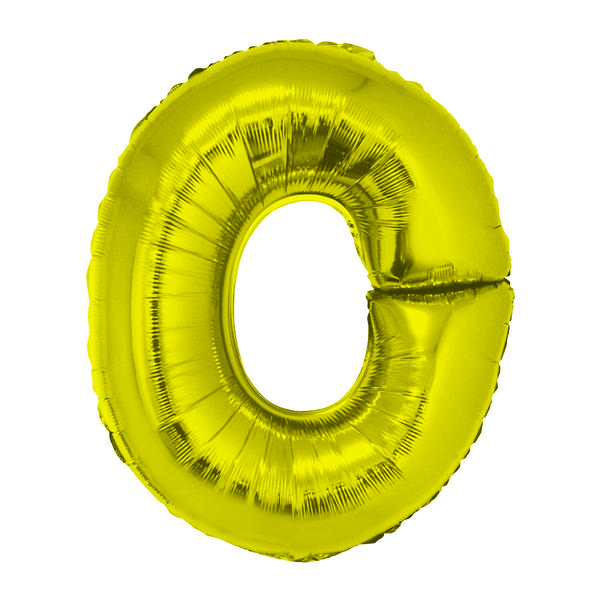 BALAO METALIZADO LETRA O DOURADO 16" UN SILVER