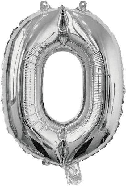 BALAO METALIZADO LETRA O PRATA 16" UN SILVER