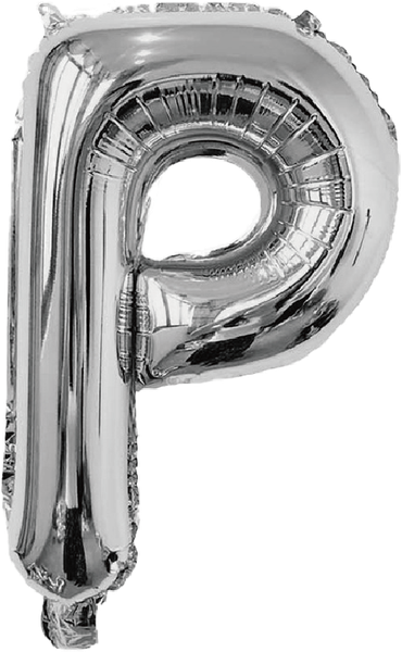BALAO METALIZADO LETRA P PRATA 16" UN SILVER