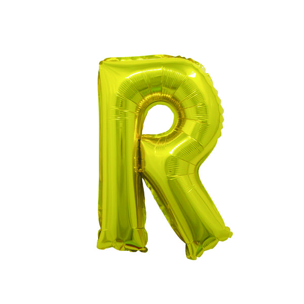 BALAO METALIZADO LETRA R DOURADO 16" UN SILVER