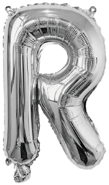 BALAO METALIZADO LETRA R PRATA 16" UN SILVER