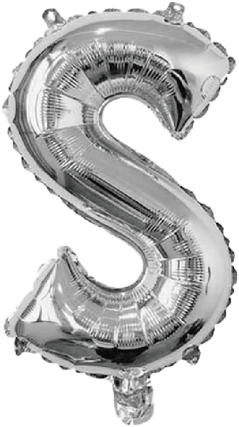 BALAO METALIZADO LETRA S PRATA 16" UN SILVER