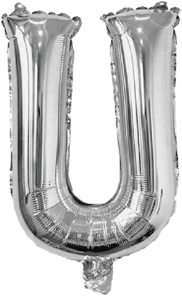 BALAO METALIZADO LETRA U PRATA 16" UN SILVER