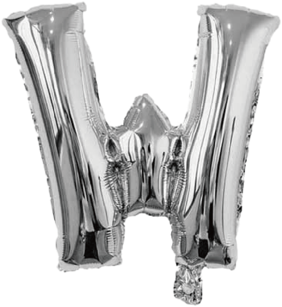 BALAO METALIZADO LETRA W PRATA 16" UN SILVER